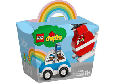 LEGO DUPLO - Elicopter de pompieri si masina de politie 10957, 14 piese