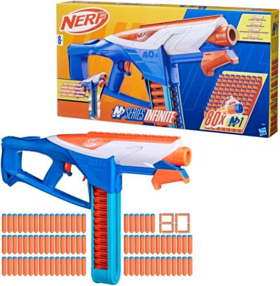 Hasbro Nerf F8631 - Blaster cu 80 sageti din spuma, Nerf, N1 Series, Infinite