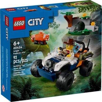 LEGO® City 60424 - Explorator al junglei pe ATV pe urmele unui panda rosu