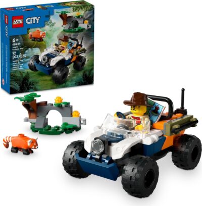 LEGO® City 60424 - Explorator al junglei pe ATV pe urmele unui panda rosu