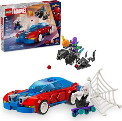 LEGO® Marvel 76279 - Masina de curse a Omului Paianjen si Venom Green Goblin