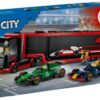 LEGO® City 60445 - Camion F1® cu masinile F1® RB20 si AMR24