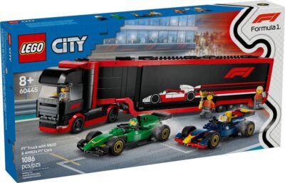 LEGO® City 60445 - Camion F1® cu masinile F1® RB20 si AMR24