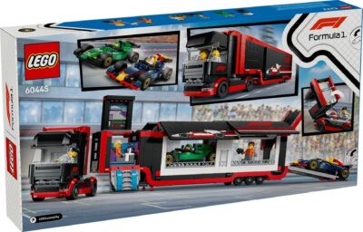LEGO® City 60445 - Camion F1® cu masinile F1® RB20 si AMR24