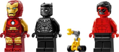 Lego Marvel Super Heroes 76310 - Masina lui Iron Man si Black Panther vs. Hulk cel rosu