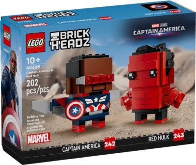 Lego Brickheadz 40668 - Capitanul America si Red Hulk