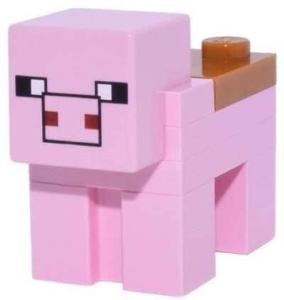 Lego Minecraft minepig09 - Minecraft Pig with Saddle