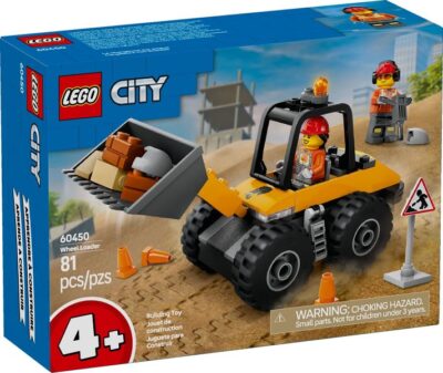 LEGO® City 60450 - Incarcator pe roti galben pentru constructii