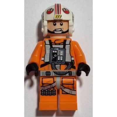 lego-luke-skywalker-with-pilot-outfit-with-printed-legs-and-visor-down-up-with-askew-front-panel-minifigure-1222459 Lego Star Wars sw1139 - Luke Skywalker