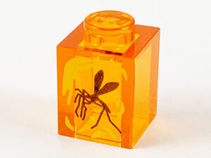 Lego Parts Jurassic Park 3005pb041 - Black Mosquito in Amber Pattern
