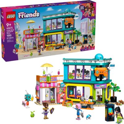 42674_boxprod_v39_en-gb Lego Friends 42674 - Magazin de benzi desenate şi jocuri