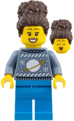 Lego Minifigures City cty1933 - Femeie în pulover albastru cu motive cosmice