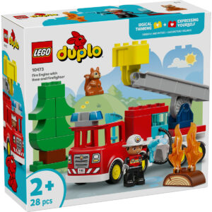 LEGO DUPLO - Camion de pompieri cu furtun și pompier 10473, 28 piese