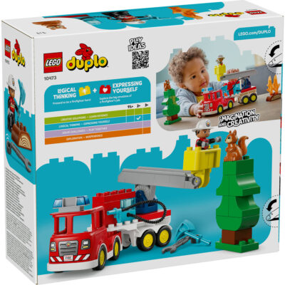 LEGO DUPLO - Camion de pompieri cu furtun și pompier 10473, 28 piese
