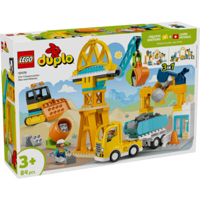 LEGO DUPLO - Șantier și vehicule de construcții 3 în 1 10476, 84 piese