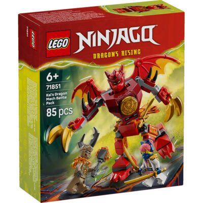 LEGO Ninjago - Pachet de luptă cu robotul dragon al lui Kai 71851, 85 piese