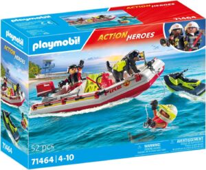 814VTeRofTL._AC_SL1500_ Playmobil Act!on Heroes PM71464 - Barca de salvare cu scuter acvatic (#71464)