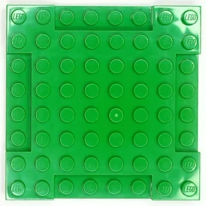 2628-10 Lego Parts 2628 - Plate, modificată 8 x 8 x 2/3 cu adâncituri 1 x 4 (verde deschis)